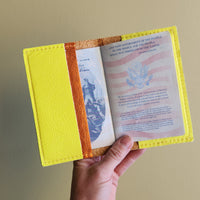 Leather Passport Case - Chartreuse