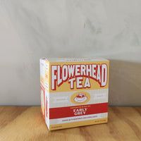 A box of 15 tea sachets of Earl Grey Tea by Flowerhead Tea.