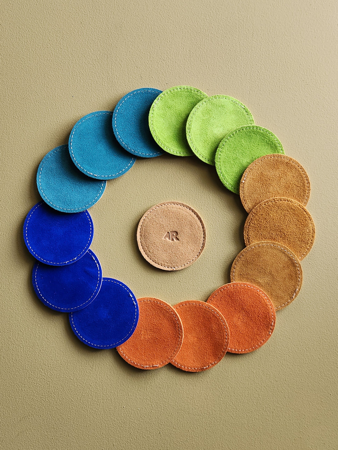 Suede Coasters Set - Lime