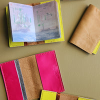 Leather Passport Case - Pink
