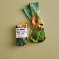 green tie dyed socks