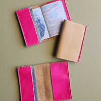 Leather Passport Case - Pink