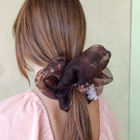 Confetti Giant Silk Scrunchie - Raven