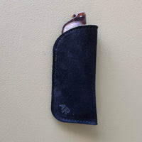 Suede Eyeglass Case - Black/Green