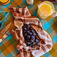 Cotton Tea Towel - Brown Plaid