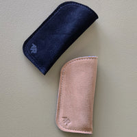 Suede Eyeglass Case - Black/Green