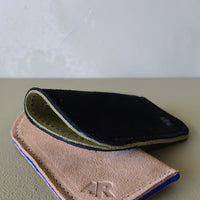 Suede Eyeglass Case - Black/Green