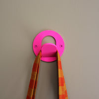 Single Tab Wall Hook - Fluro Pink Gloss