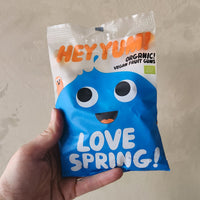 A bag of vegan fruit gummy candy.