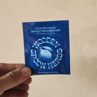 a single serve pack of Spirulina Blue Lemonade Powder magic magnesium.