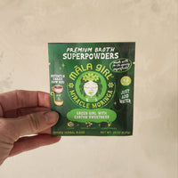 A single serve packet of mushroom based broth.