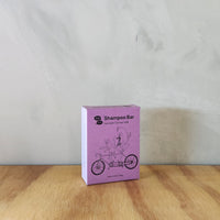 A shampoo bar soap made from lavender and coconut milk.