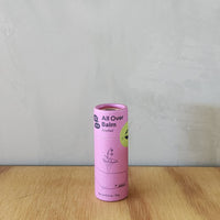 A vegan, petroleum free all purpose rosebud balm in a cardboard tube.