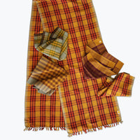 Waffle Plaid Table Runner - Naranja