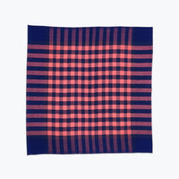 Navy blue and candy pink gingham plaid cloth napkins.