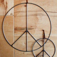 Peace Sign Hanging - 24" Raw Steel