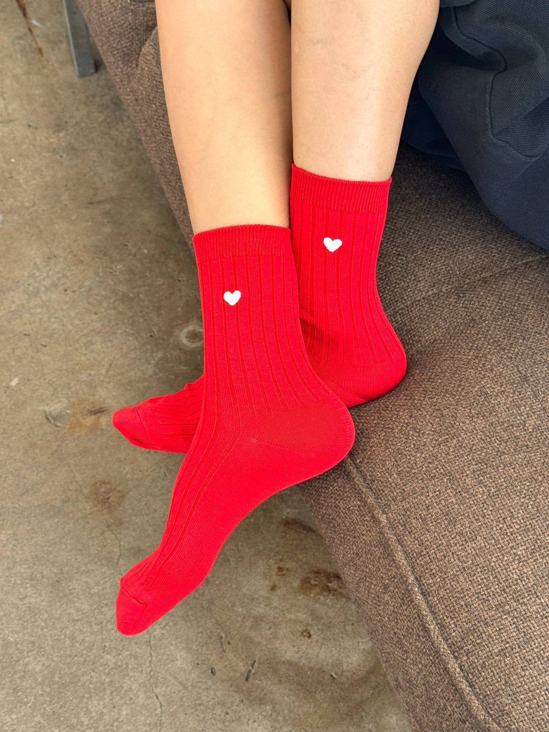 Heart Socks - Mercerized Combed Cotton Rib