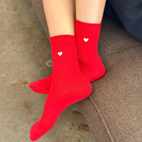 Heart Socks - Mercerized Combed Cotton Rib