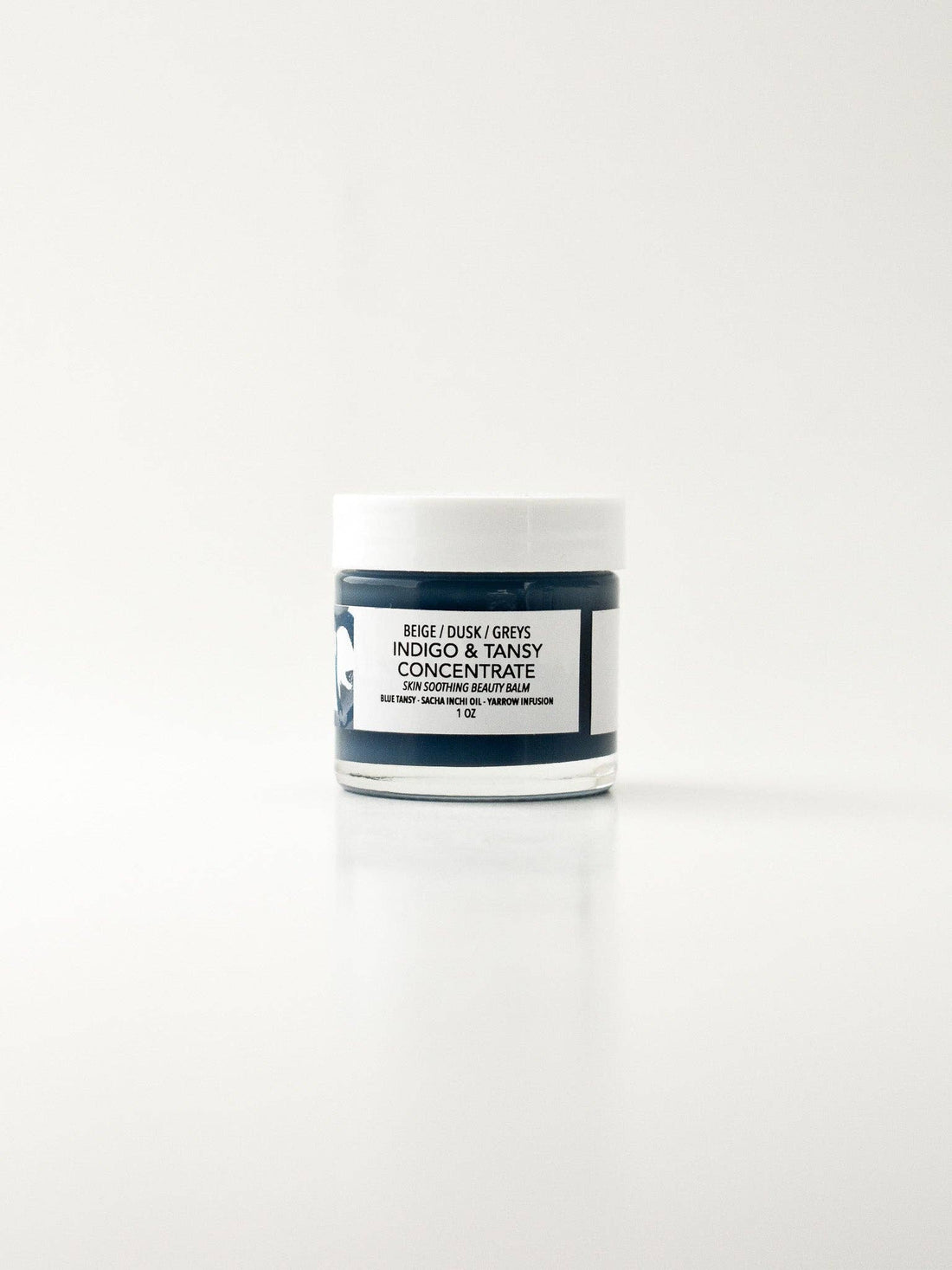 Jar of Indigo & Tansy Concentrate on a white background