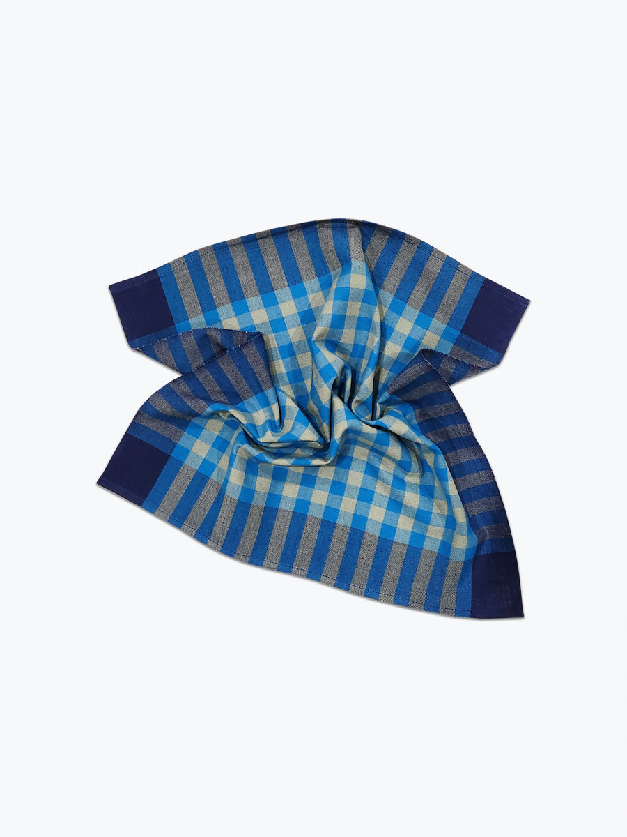 Grid Napkin Pair - Cerulean