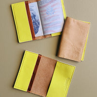 Leather Passport Case - Chartreuse