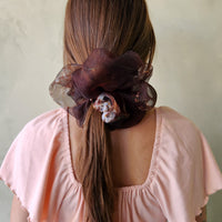 Confetti Giant Silk Scrunchie - Raven