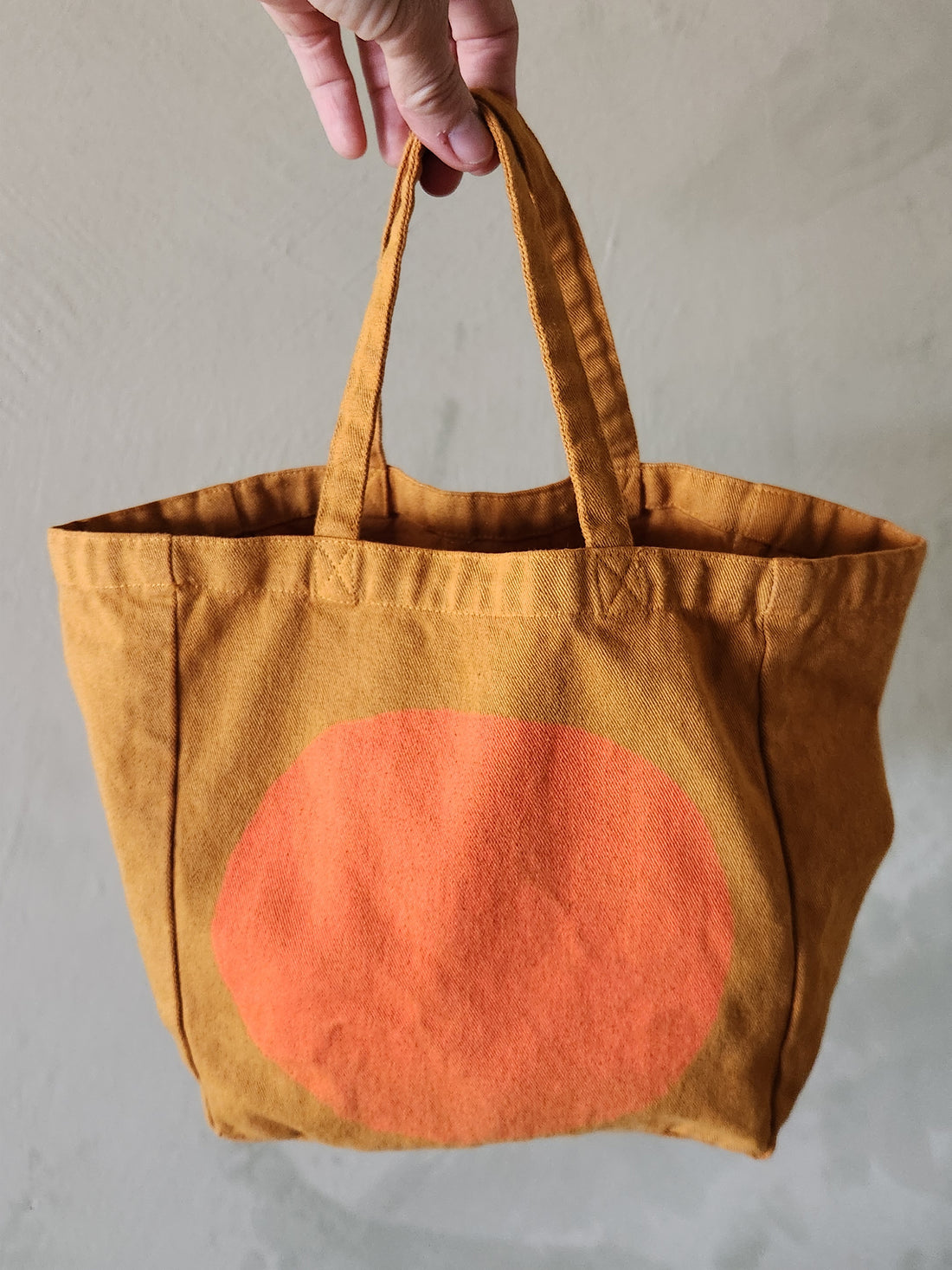 Canvas Lunch Circle Tote - Tangerine