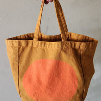Canvas Lunch Circle Tote - Tangerine