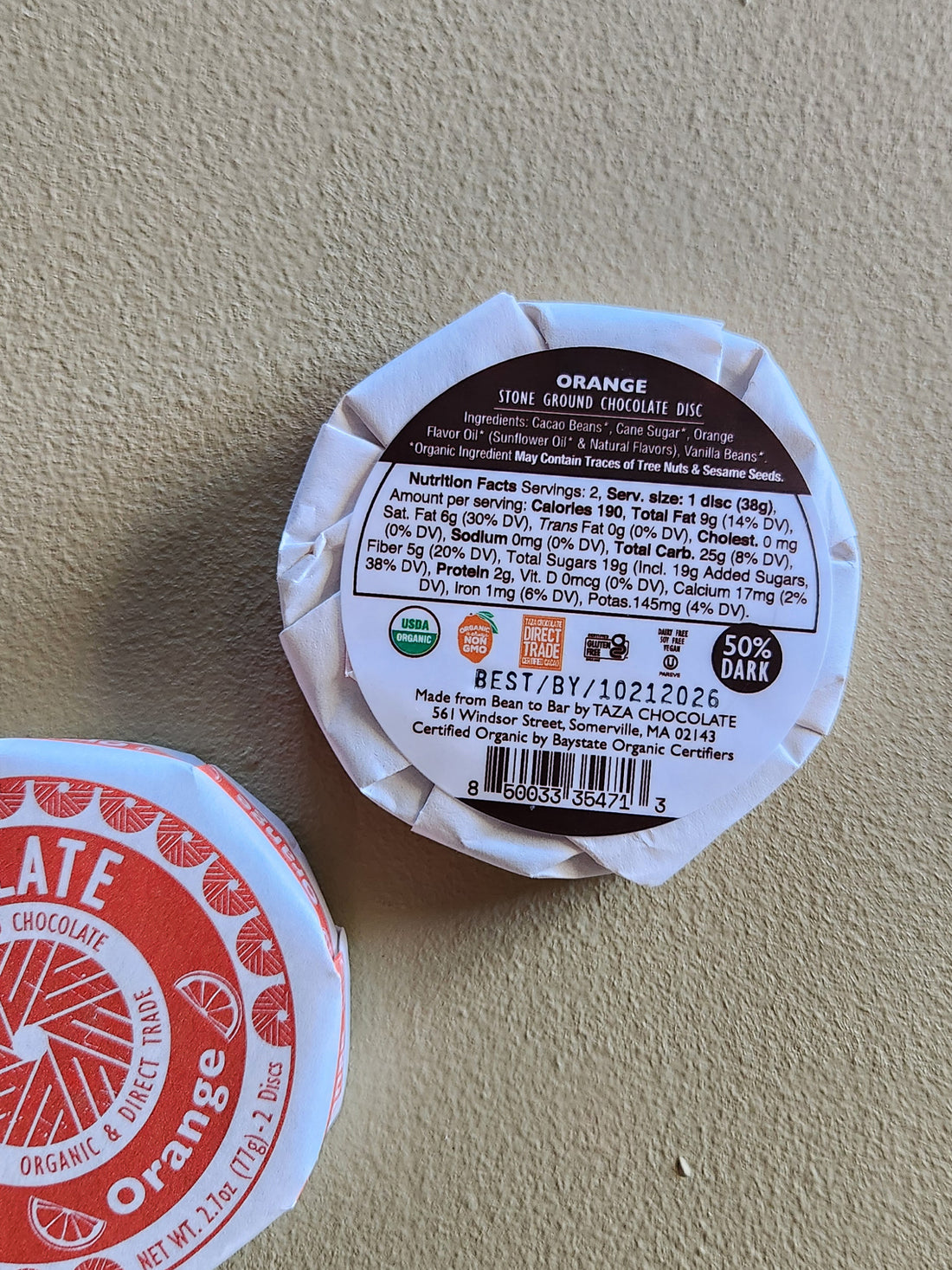 Chocolate Disc - Orange