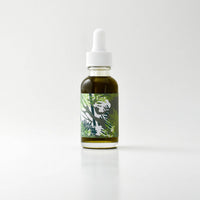 Bottle with dropper on a white background