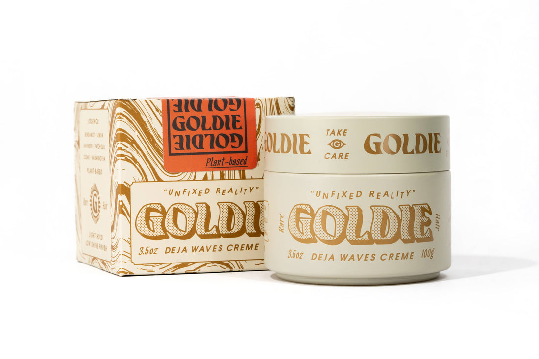 Goldie hair care product packaging on a white background