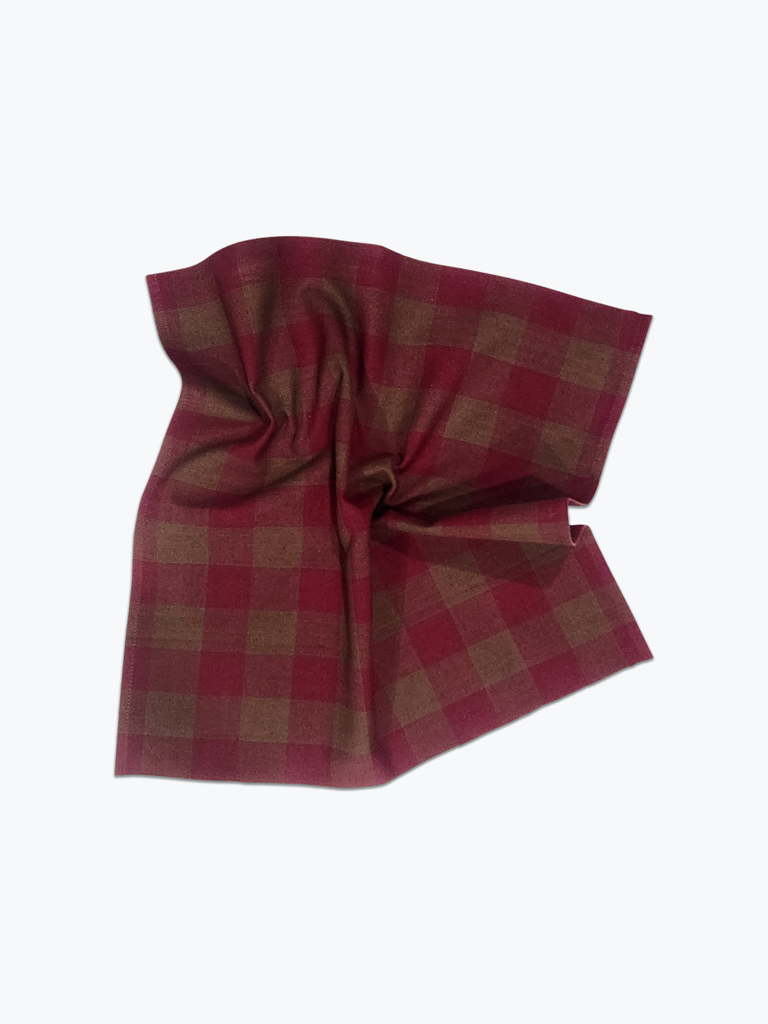Deep Wine and brown checkered fabric on a white background