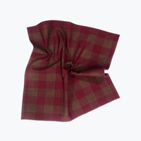 Deep Wine and brown checkered fabric on a white background