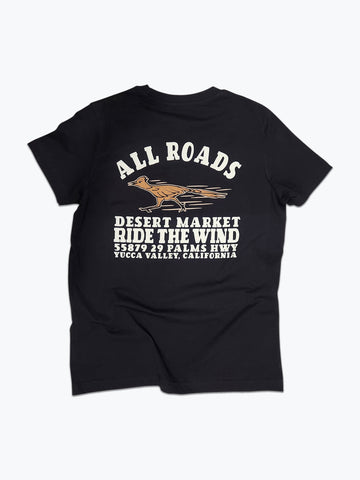 Black T-shirt with Roadrunner illustration on the back.