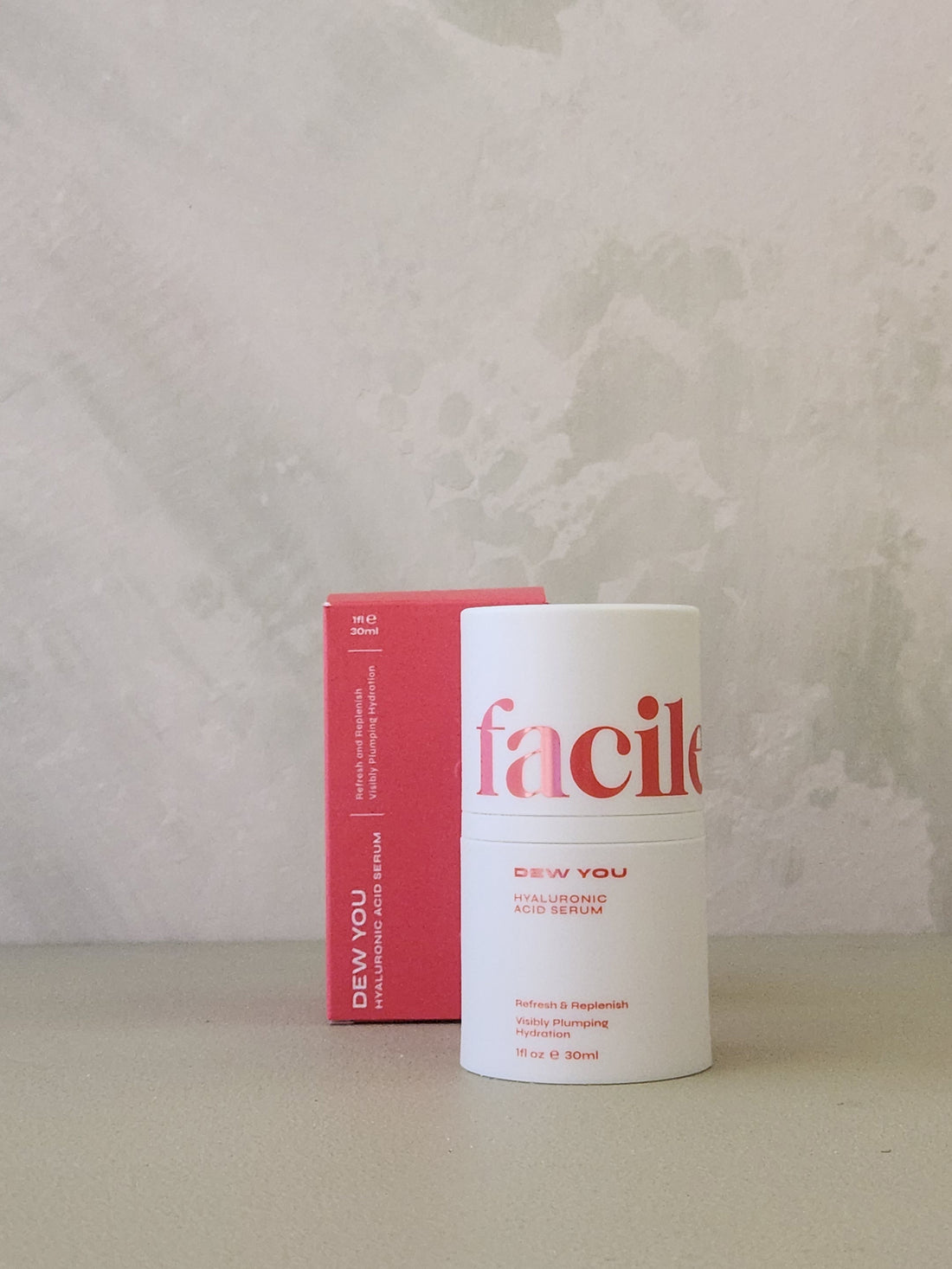 White cylindrical container with &