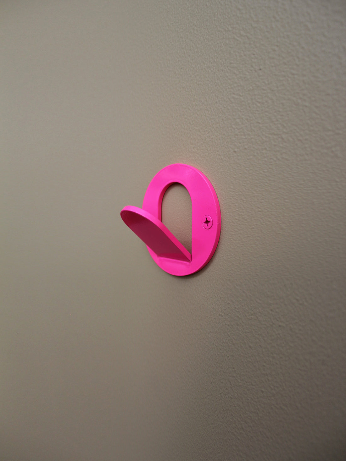 Single Tab Wall Hook - Fluro Pink Gloss