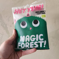 A bag of gummy candies that are in the shapes of elves, butterflies, and other magic creatures. 