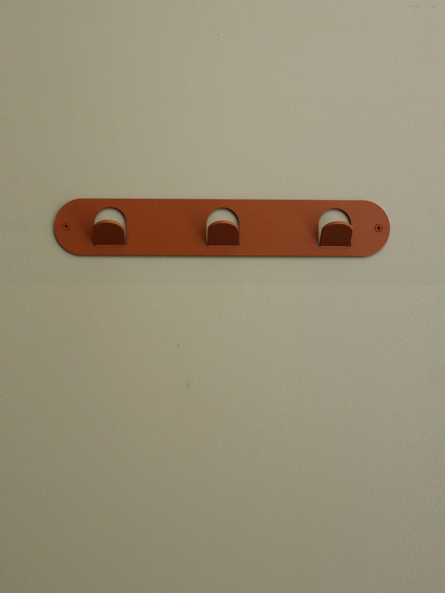 Triple Tab Hook - Matte Burnt Orange