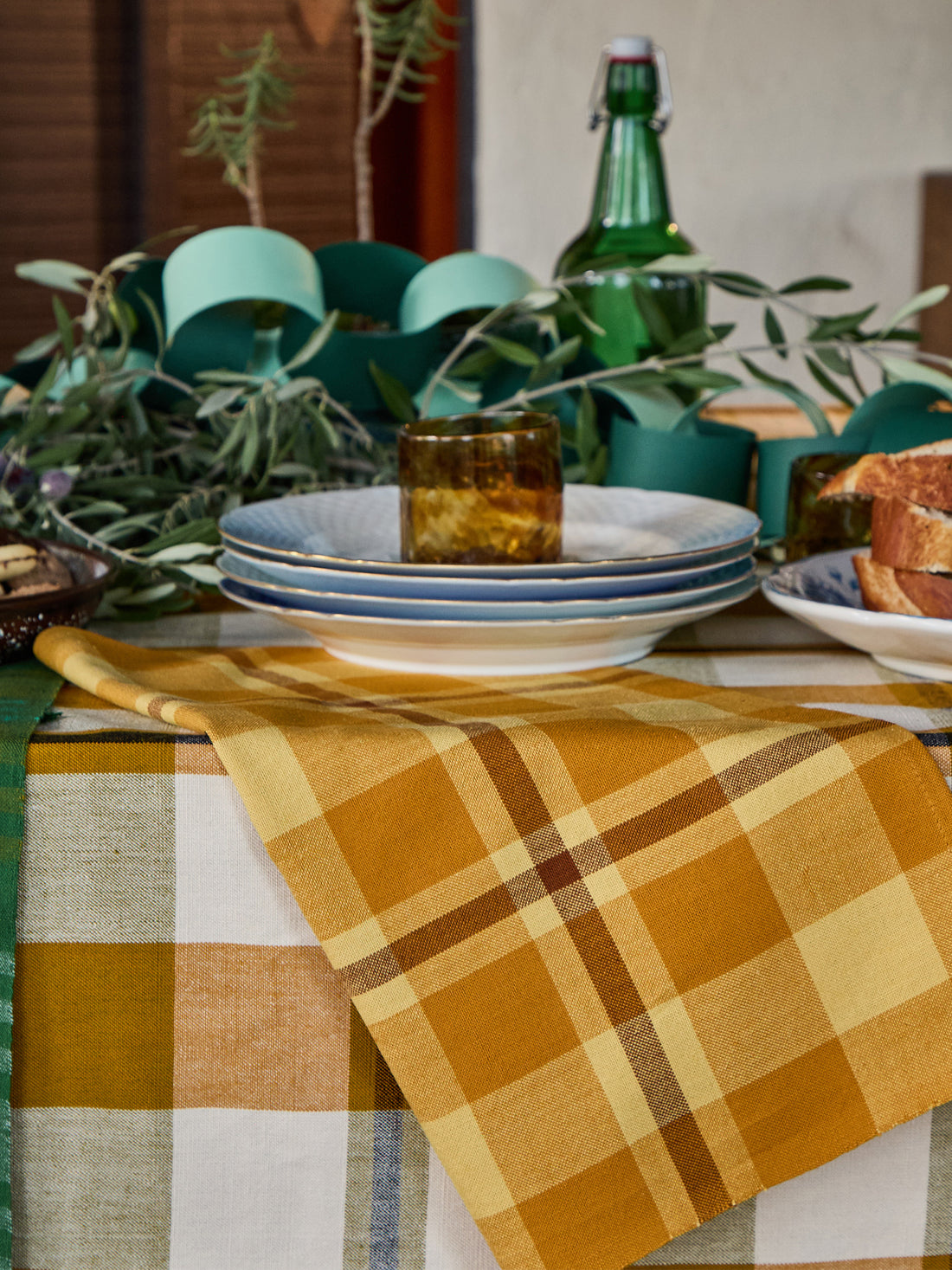 Charleston Plaid Napkin Pair - Grassland