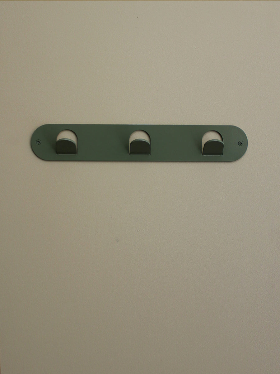 Triple Tab Hook - Olive Green Gloss