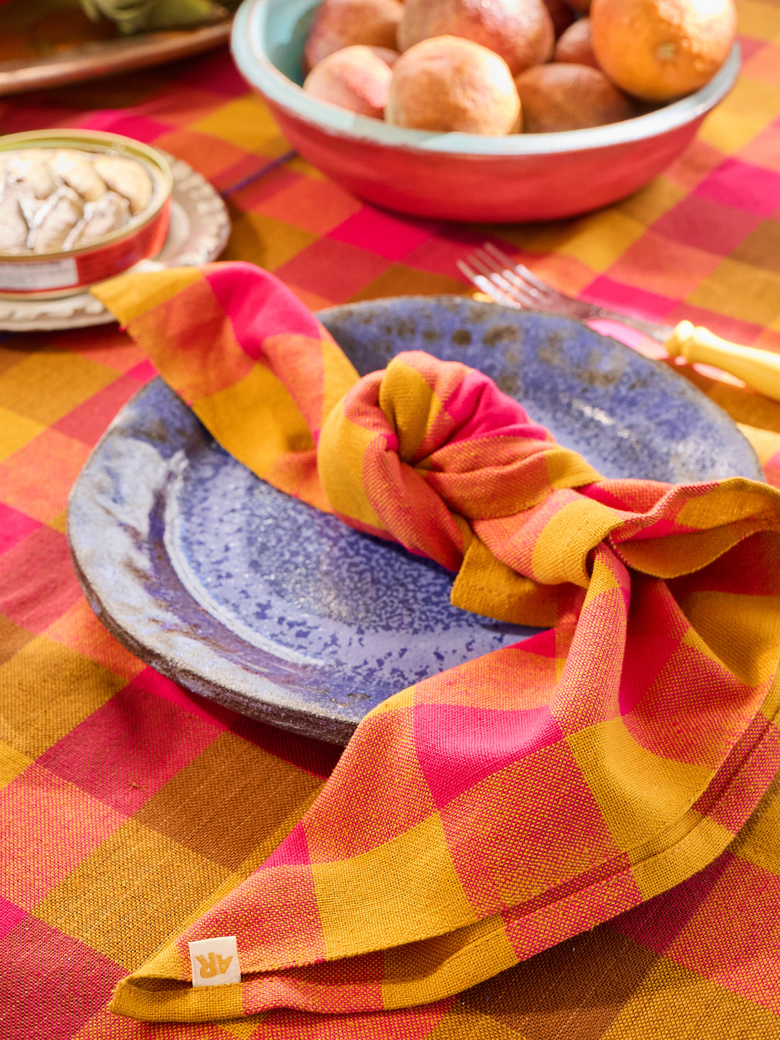 Big Gingham Napkin Pair - Pink