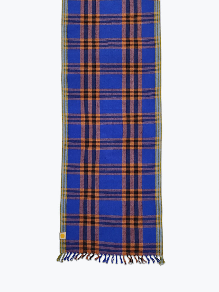 Charleston Plaid Table Runner - Sapphire