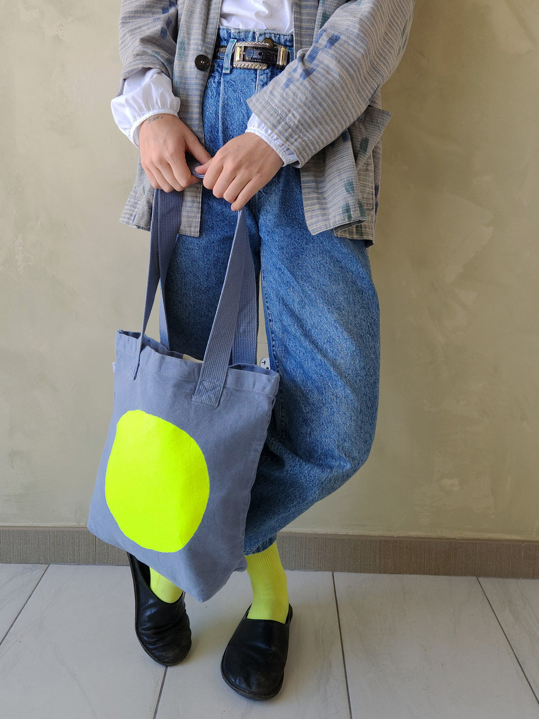 Everyday Canvas Circle Tote - Sky Blue