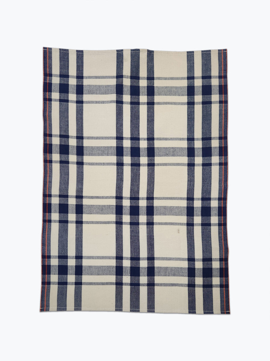 Cotton Tea Towel - Navy Plaid