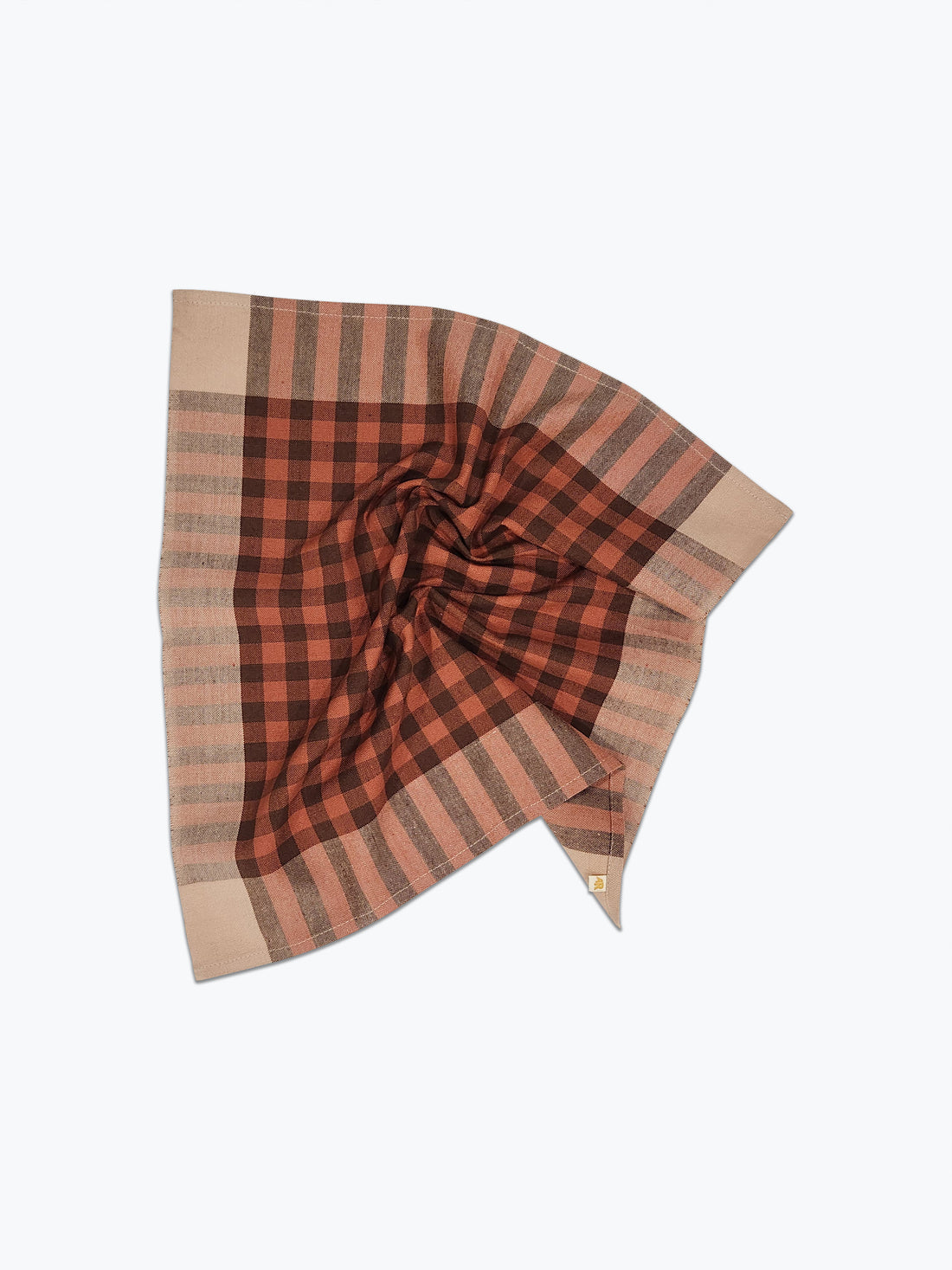 Plaid headscarf with a knot on a white background