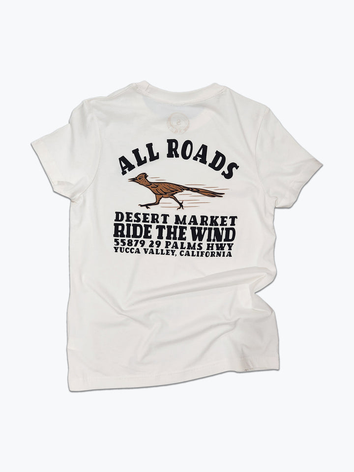 White t-shirt with Roadrunner illustration.