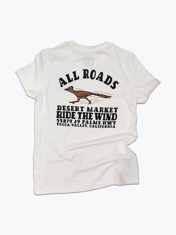 White t-shirt with Roadrunner illustration.