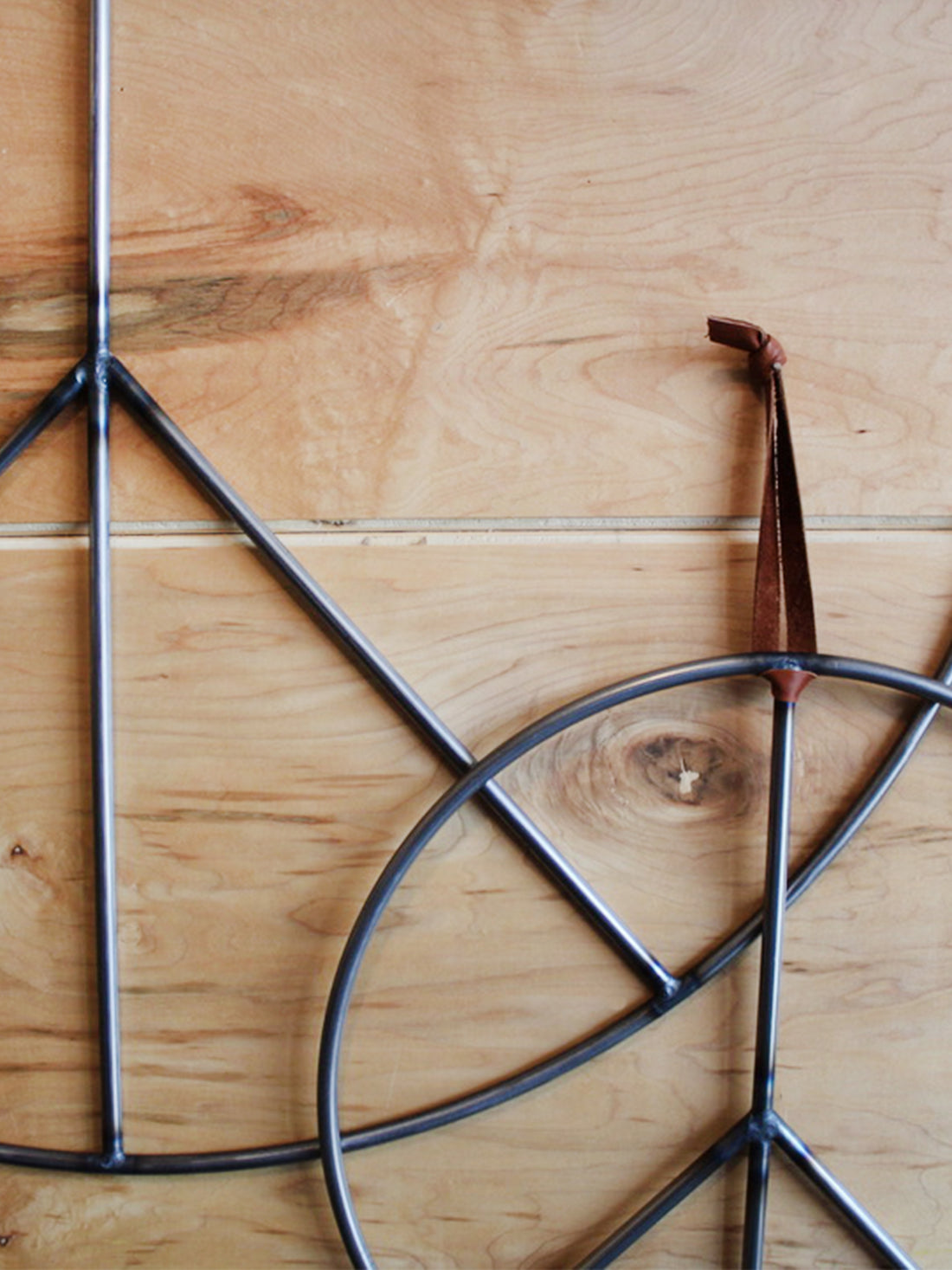 Peace Sign Hanging - 30" Raw Steel